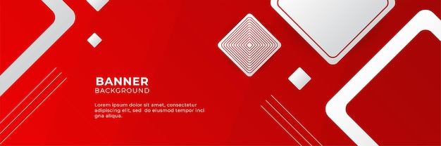 Абстрактная иллюстрация вектора шаблона дизайна предпосылки красного знамени с трехмерным слоем перекрытия и геометрическими формами волны. Полигональные абстрактный фон, текстура, рекламный макет и веб-страница