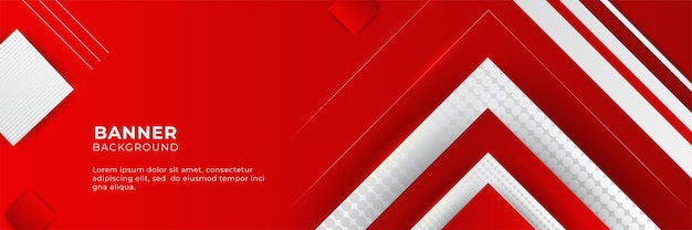 Абстрактная иллюстрация вектора шаблона дизайна предпосылки красного знамени с трехмерным слоем перекрытия и геометрическими формами волны. Полигональные абстрактный фон, текстура, рекламный макет и веб-страница