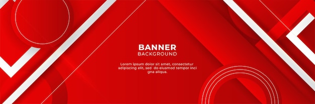 Abstract red banner background design template vector illustration with 3d overlap layer and geometric wave shapes. Polygonal abstract background, texture, advertisement layout and web page