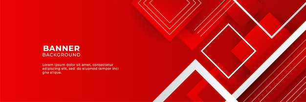 Абстрактная иллюстрация вектора шаблона дизайна предпосылки красного знамени с трехмерным слоем перекрытия и геометрическими формами волны. Полигональные абстрактный фон, текстура, рекламный макет и веб-страница