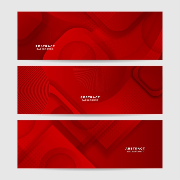 Абстрактная векторная иллюстрация шаблона дизайна фона красного баннера с трехмерным слоем перекрытия и геометрическими формами волн. Многоугольная абстрактная фоновая текстура, рекламный макет и веб-страница.
