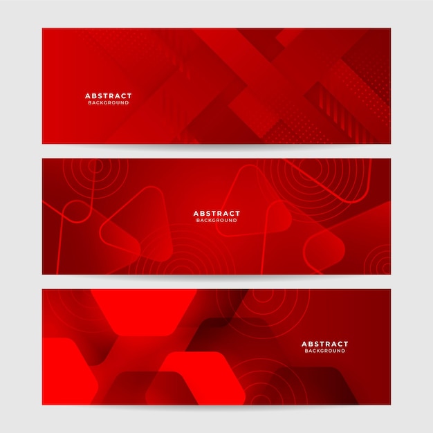 Abstract red banner background design template vector illustration with 3d overlap layer and geometric wave shapes Polygonal abstract background texture advertisement layout and web page