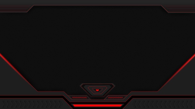 Premium Vector | Abstract red and black futuristic gaming background in  livestream panel