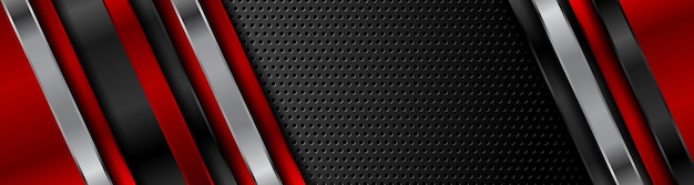 Abstract red black technology web banner design