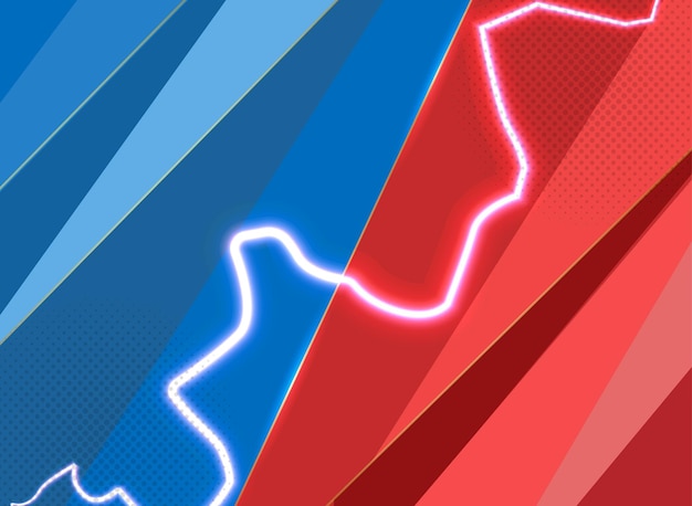 Vector abstract red and blue background with lights