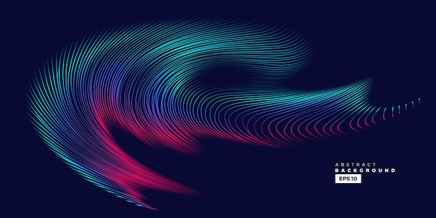 Abstract red and blue line wave background