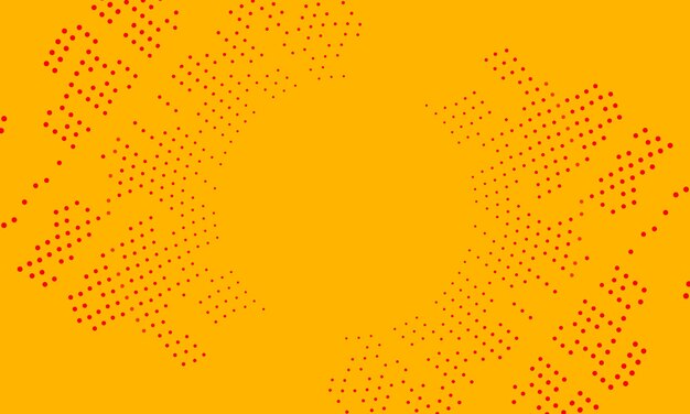 Abstract red circle in halftone style on yellow background. Pattern for textures of website.