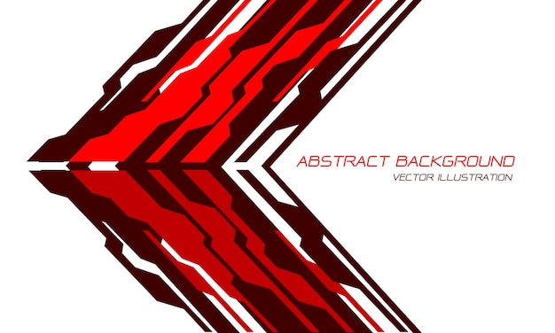 Abstract circuito rosso cyber freccia futura tecnologia design bianco moderno sfondo creativo vettore