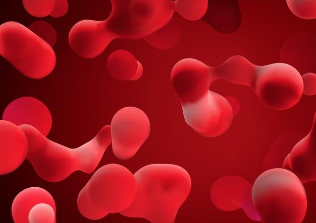 Vector abstract red connected blobs as imaginary blood cells