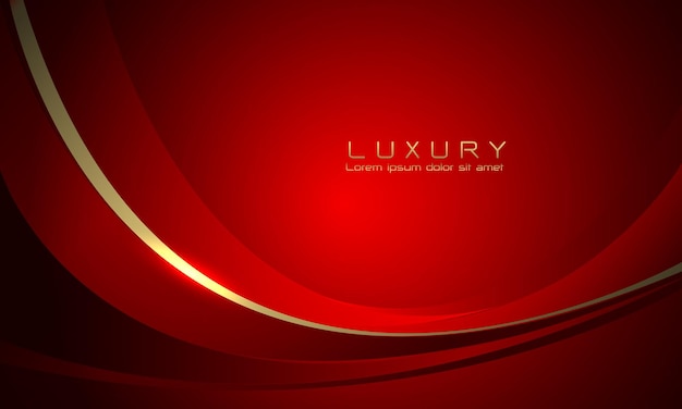 Abstract curva rossa linea oro nastro design di lusso moderno e creativo vettore di sfondo