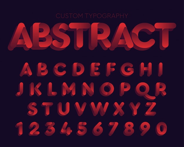 Abstract red curves typography design