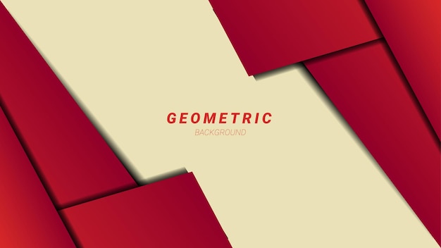 Abstract red elegant geometric origami background design vector