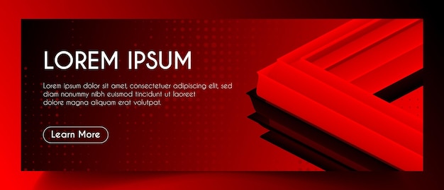 Vector abstract red fluid web banner template