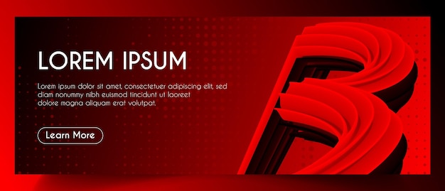 Abstract Red Fluid Web Banner Template