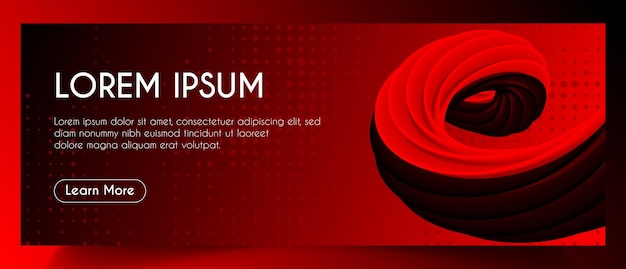 Vector abstract red fluid web banner template