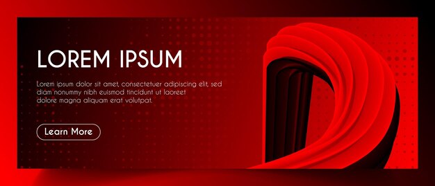 Vector abstract red fluid web banner template