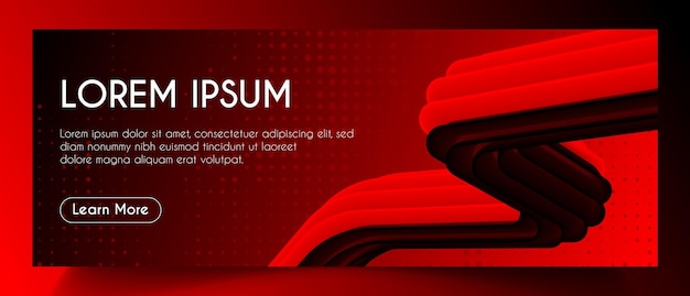 Vector abstract red fluid web banner template