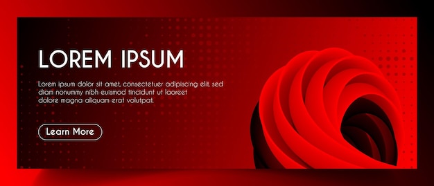 Vector abstract red fluid web banner template