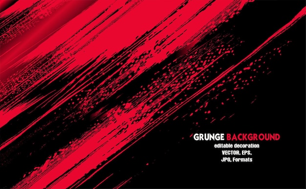 黒の背景に抽象的な赤いフレーム スポーツ グランジ デザイン