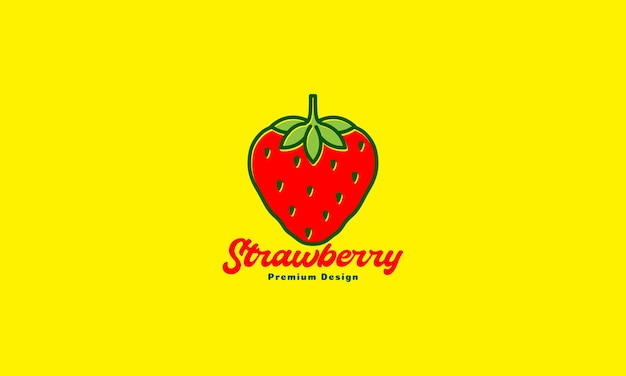 Abstract red fresh fruit strawberry logo symbol vector icon illustration design