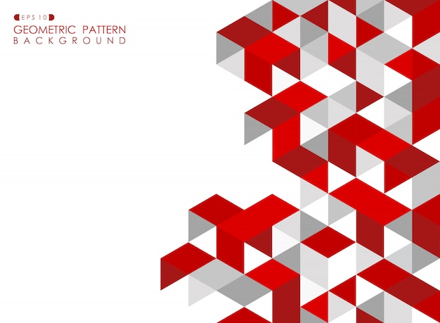 Abstract red geometric background with polygonal triangles.