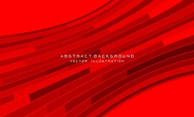 抽象的な赤い幾何学的な曲線のデザイン現代未来技術背景ベクトルイラスト。