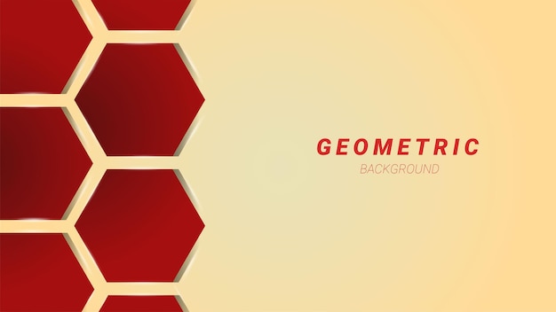 Abstract red geometric hexagonal background design vector