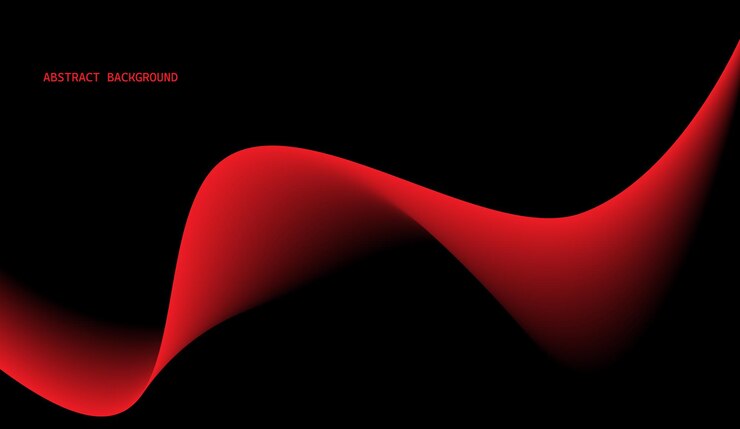 Vector abstract red glowing wave isolated on black background