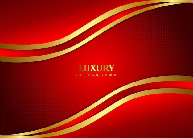 Abstract Red Golden Shapes Luxury Background