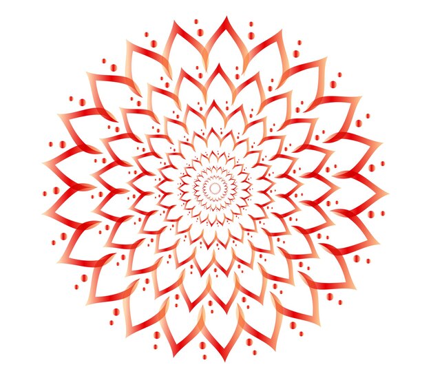 Abstract red gradient heart snowflake vector art