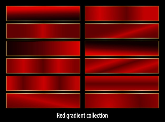 Vettore insieme di gradienti rossi astratti insieme