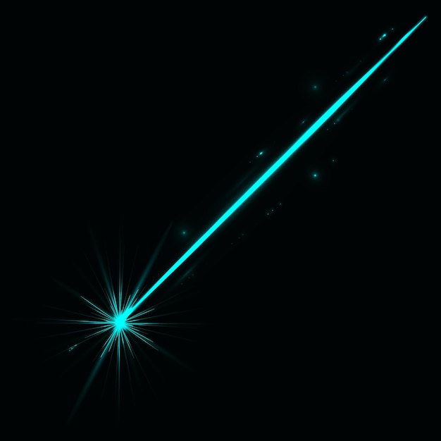 Abstract red laser beam Isolated on transparent black background Vector illustration