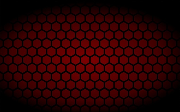 Abstract red light hexagon line in black modern luxury futuristic background vector illustration.