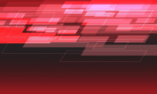 ベクトル 抽象的な赤色光速幾何学的六角形メッシュデザイン現代技術未来的な背景