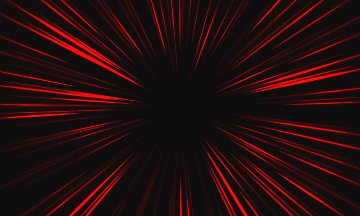 黒の背景技術ベクトルイラストの抽象的な赤色光速ズーム。