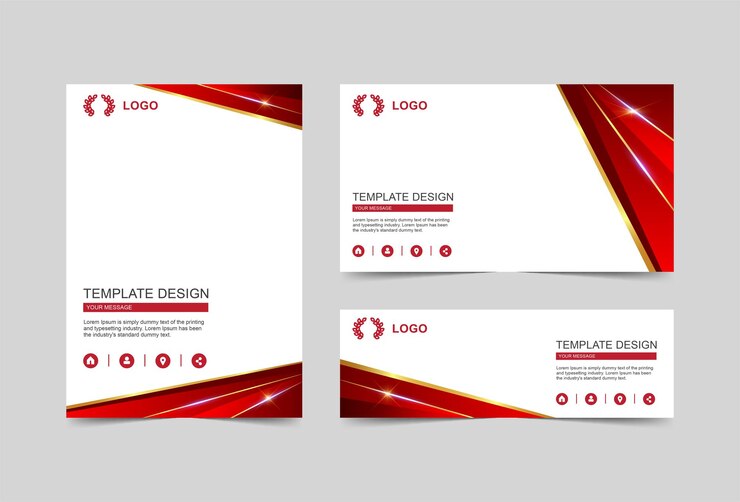 Vector abstract red line shining banner design template background