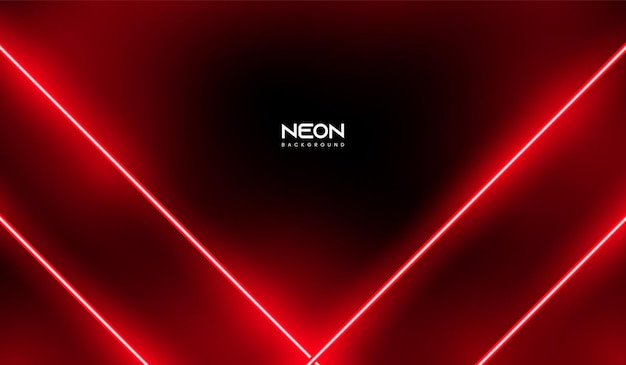 Abstract red lines neon light with smoke background