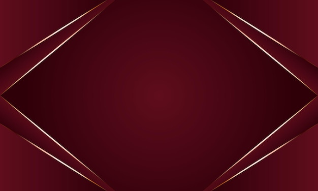 Abstract red luxury background with golden line , paper cut style 3d. vector illustration.