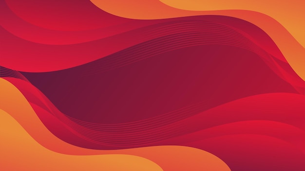 Abstract red orange background with wavy shapes suitable for website flyers posters