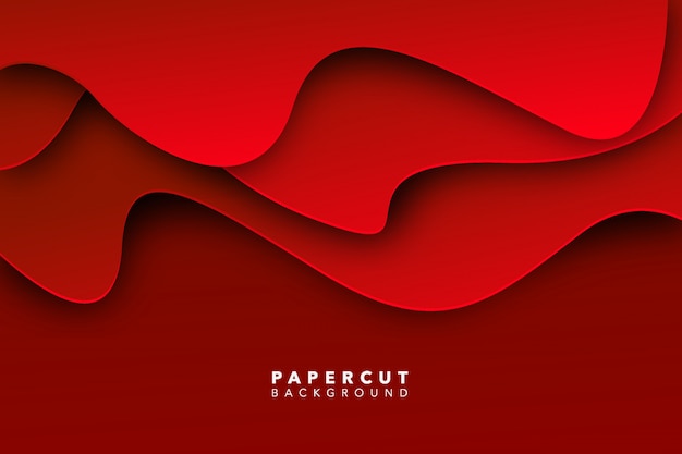 Vector abstract red paper cut background