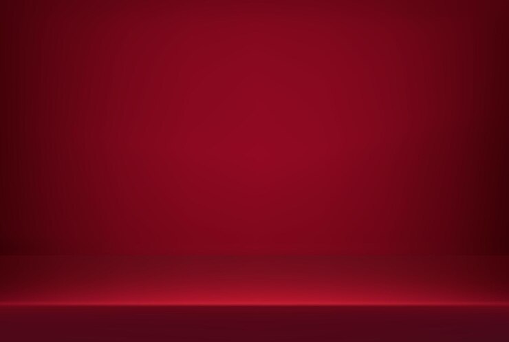Vector abstract red pedestal podium 3d design and dark red background minimal studio showroom concept