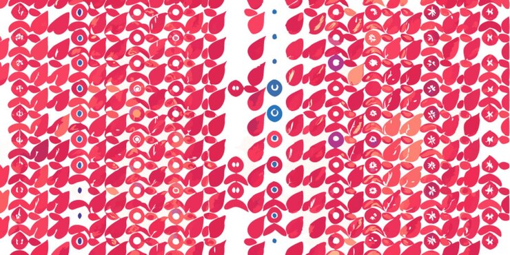Vector abstract red and pink leaf pattern