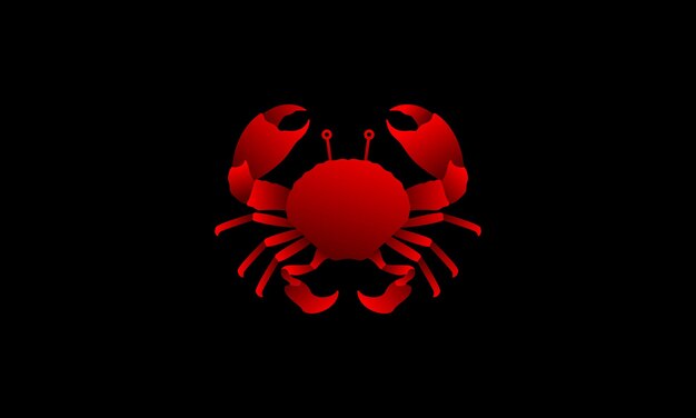 Abstract red seafood crab  simple logo design vector icon symbol illustration