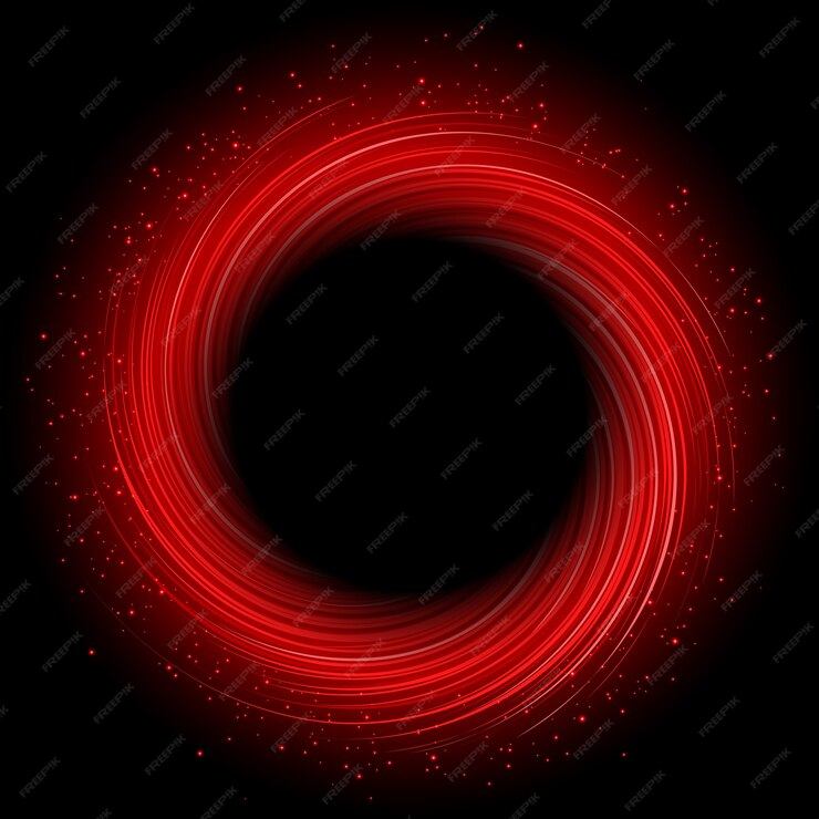  Abstract red swirl round with black hole