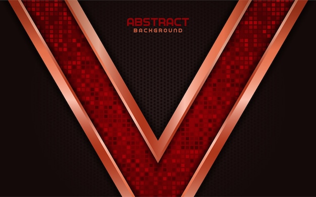 Abstract red tech with rose line and dark brown background