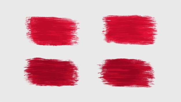 抽象的な赤い水彩ブラシ ストローク セット