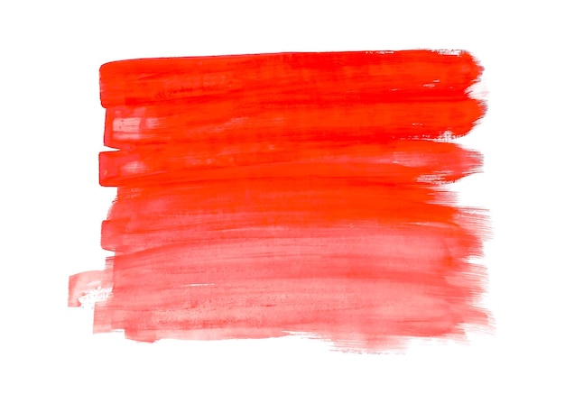 Abstract Red Watercolor Isolated On White Backgrounds Handdrawn brush strokes on paper