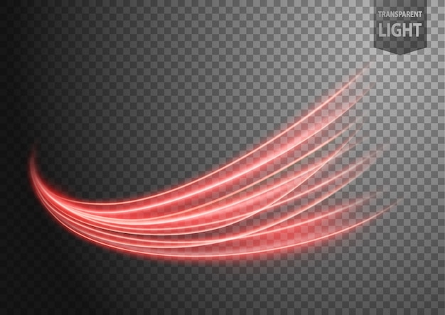 Abstract red wavy line of light