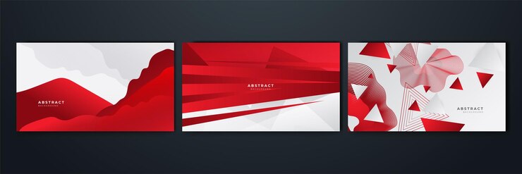 Vector abstract red and white geometric gradient background