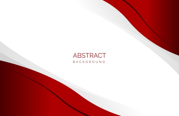 Abstract red and white wavy corporate background with copy space vector illustration